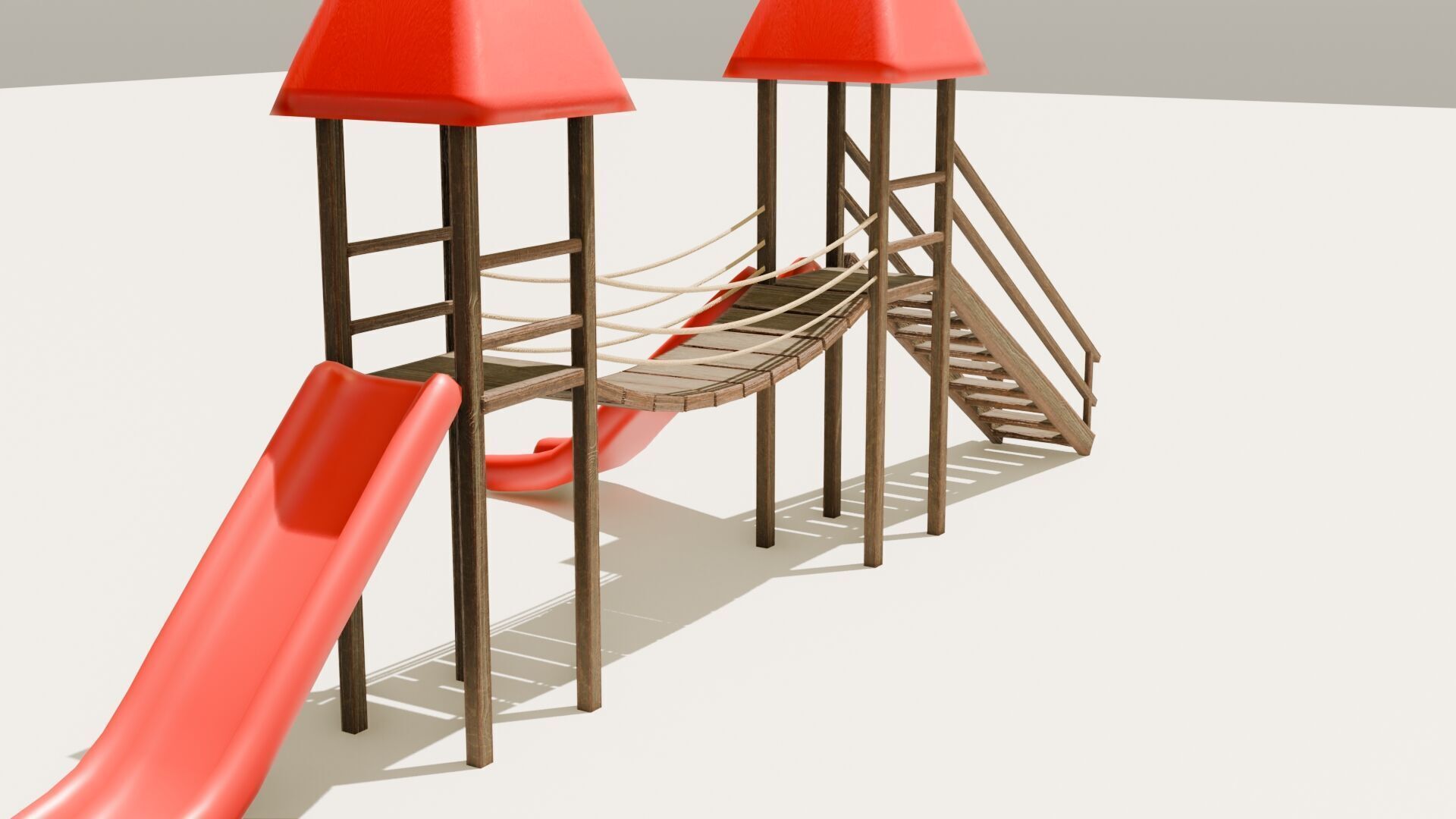 Playground castle with a slide Low-poly 3D model_23