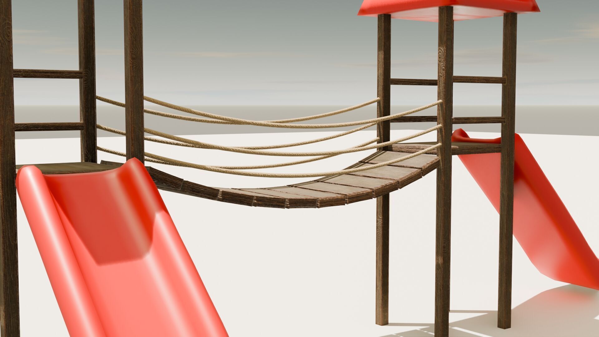 Playground castle with a slide Low-poly 3D model_29