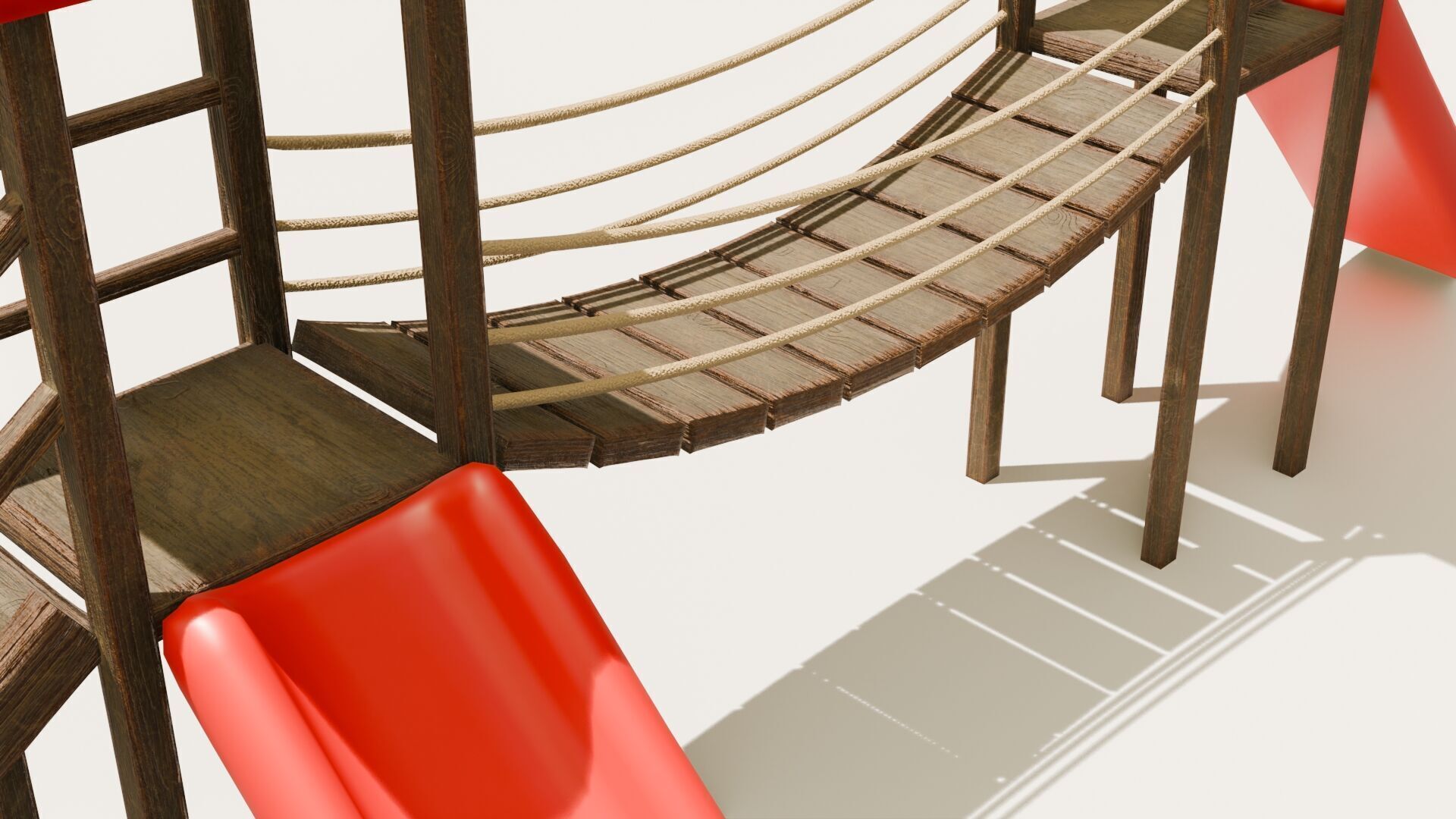 Playground castle with a slide Low-poly 3D model_2