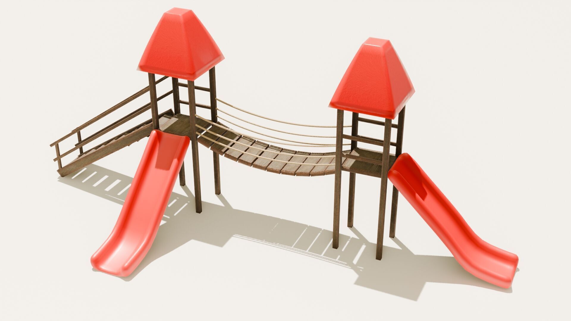 Playground castle with a slide Low-poly 3D model_31