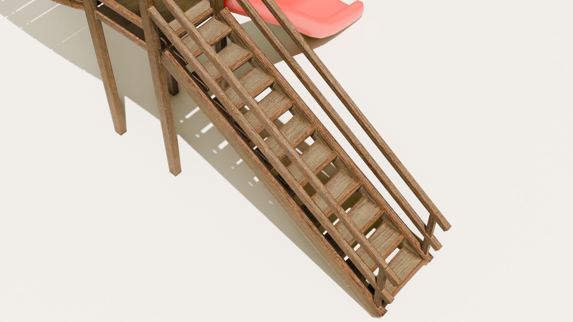 Playground castle with a slide Low-poly 3D model_8