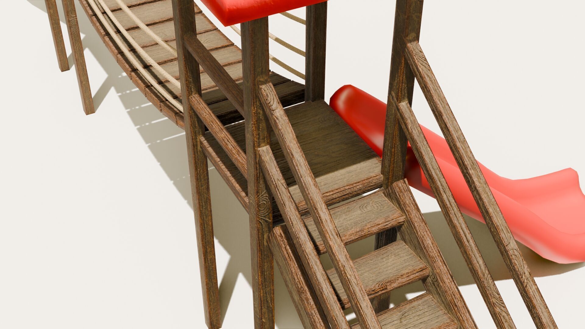 Playground castle with a slide Low-poly 3D model_3