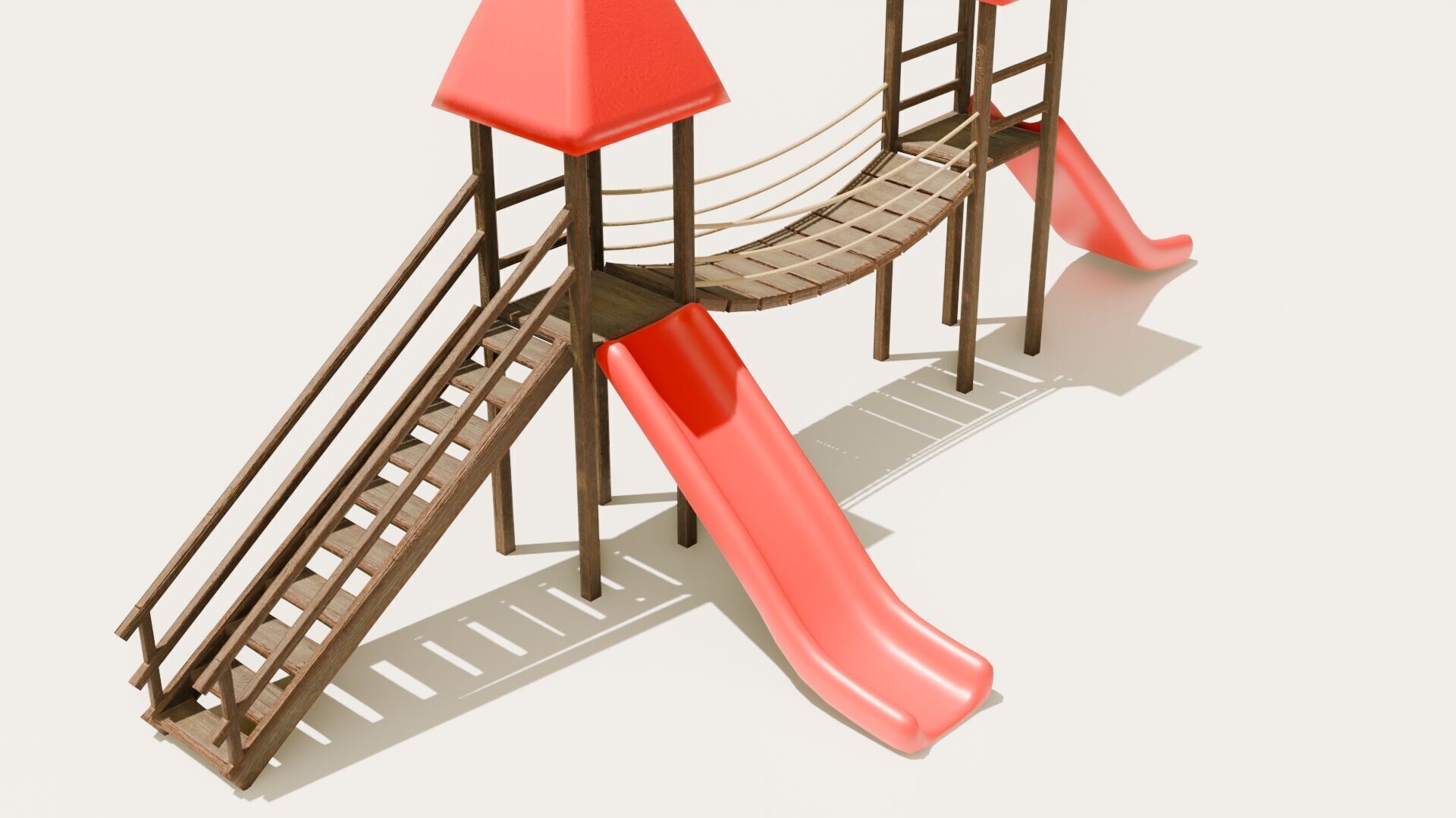 Playground castle with a slide Low-poly 3D model_25