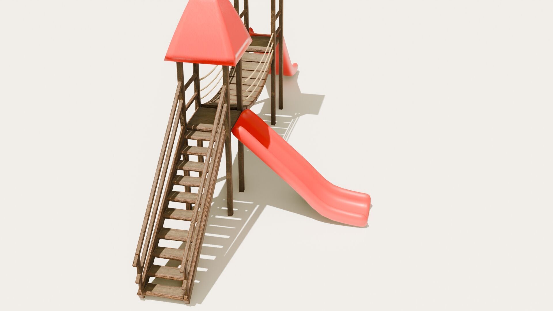 Playground castle with a slide Low-poly 3D model_16