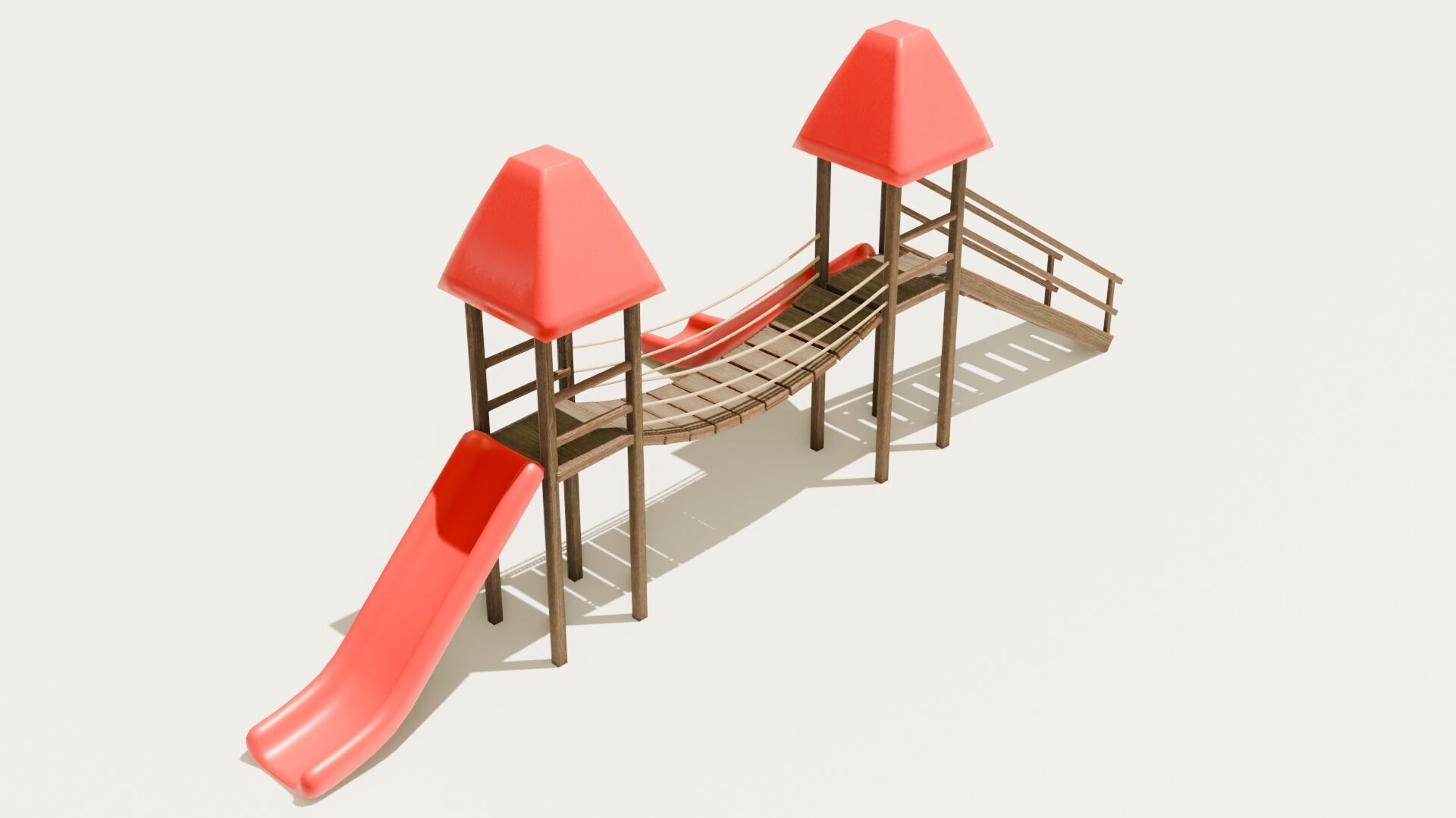Playground castle with a slide Low-poly 3D model_10