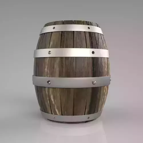 Wooden Barrel  Game Asset  PBR Textured