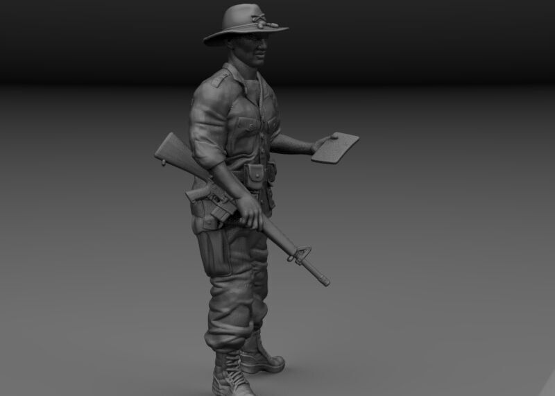 AMERICAN CAVALRY OFFICER VIETNAM 3D print model_3