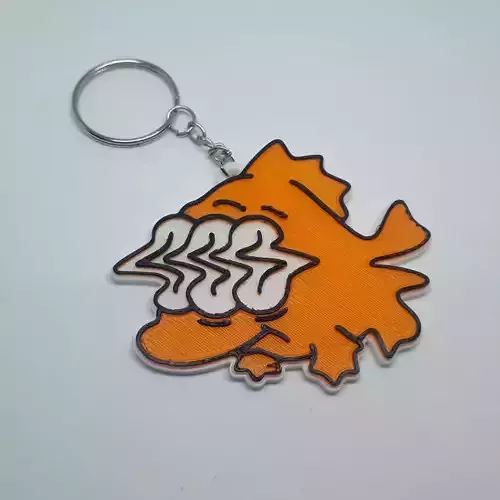 TRIPPY FISH KEYCHAIN  Free 3D print model
