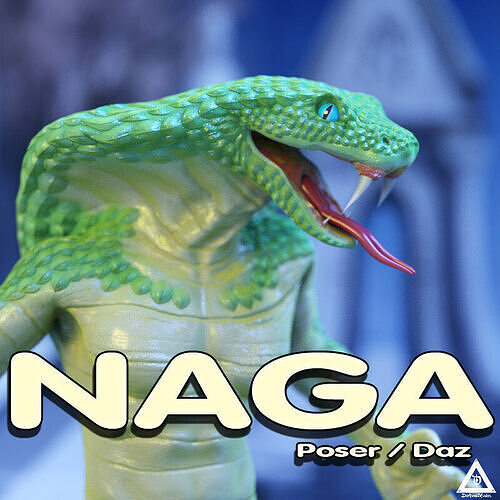 Naga - Daz3d or Poser - Rigged Snake Person Low-poly 3D model