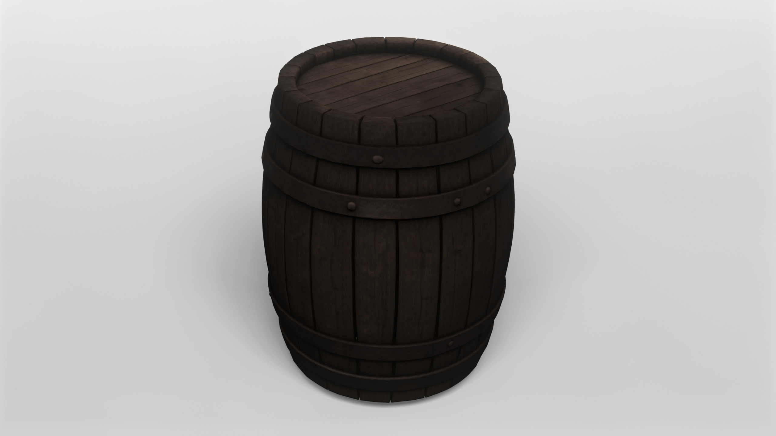 Realistic Wooden Barrel 3D Model 3D model_1