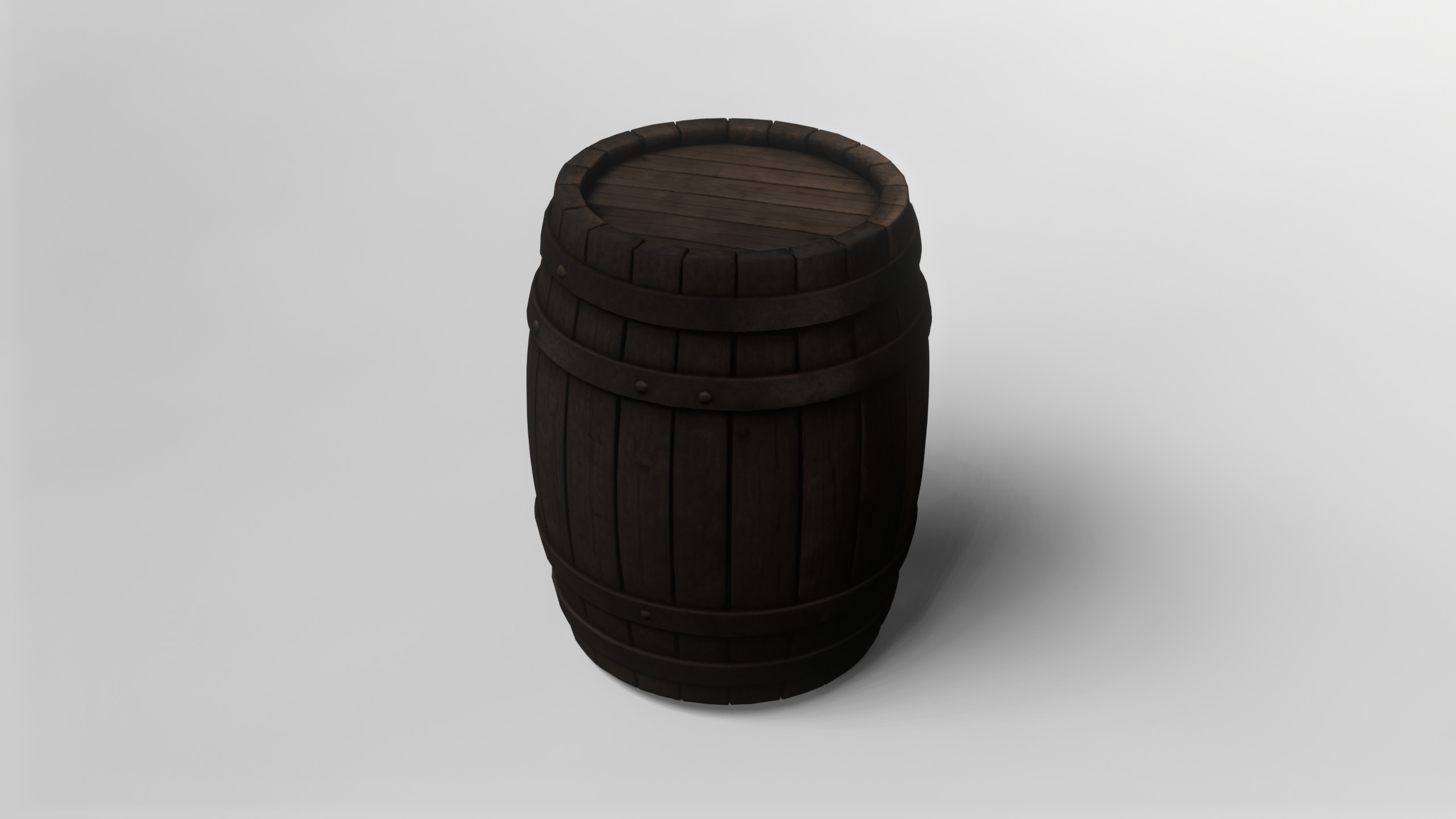 Realistic Wooden Barrel 3D Model 3D model_2