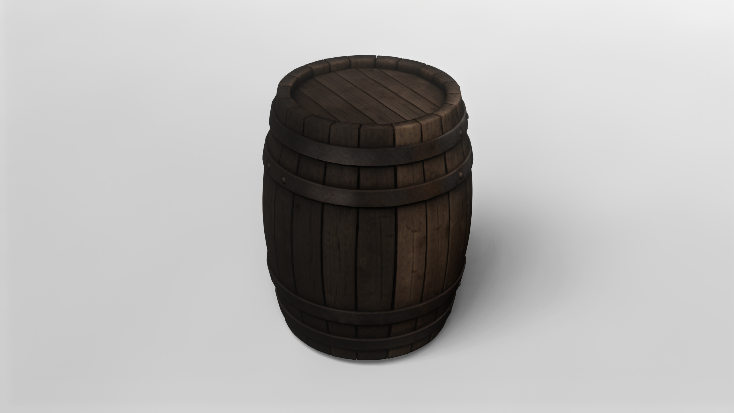 Realistic Wooden Barrel 3D Model 3D model_3