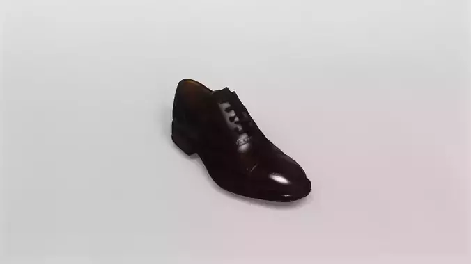 Classic Brown Oxford Brogue Shoe 3D Model