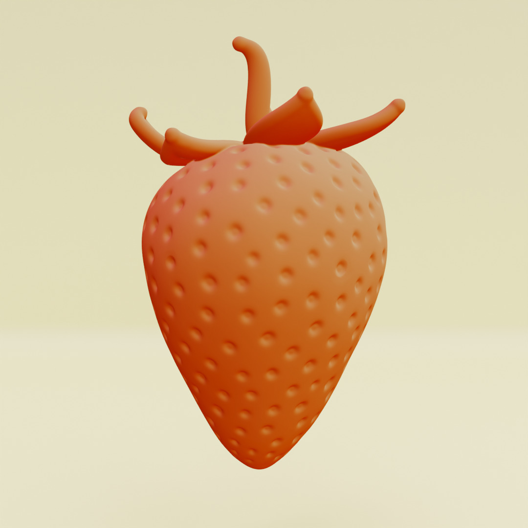 Strawberry Whole and Half strawberries Printable 3D print model_14