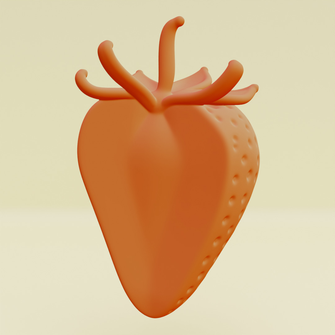 Strawberry Whole and Half strawberries Printable 3D print model_10
