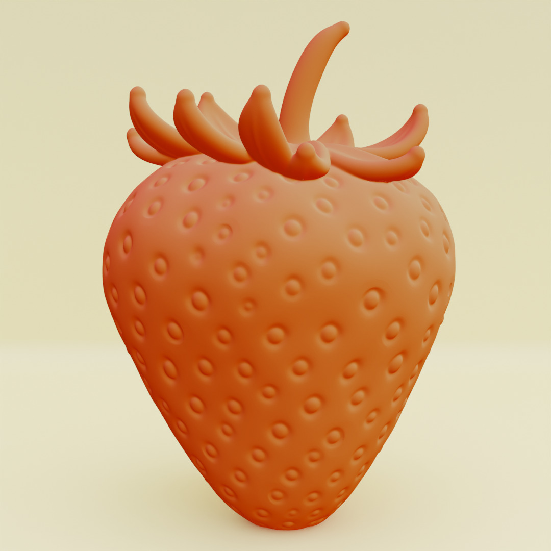 Strawberry Whole and Half strawberries Printable 3D print model_5