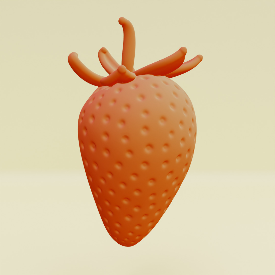 Strawberry Whole and Half strawberries Printable 3D print model_13