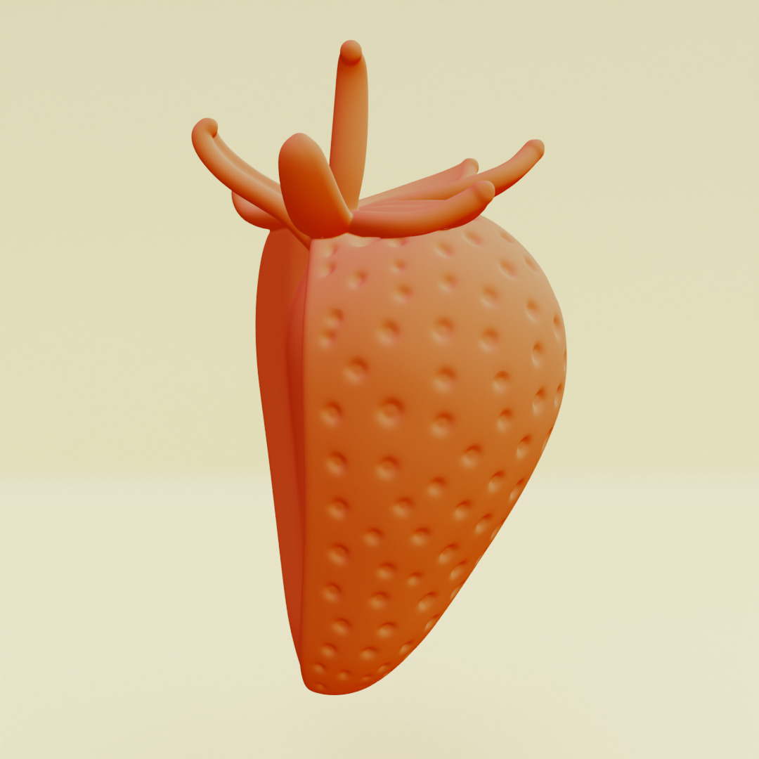 Strawberry Whole and Half strawberries Printable 3D print model_12
