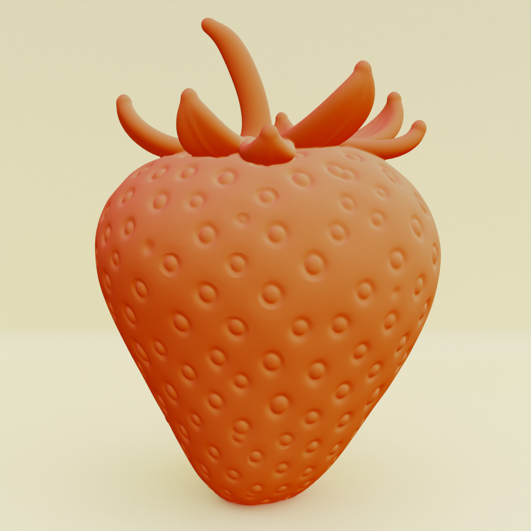 Strawberry Whole and Half strawberries Printable 3D print model_8