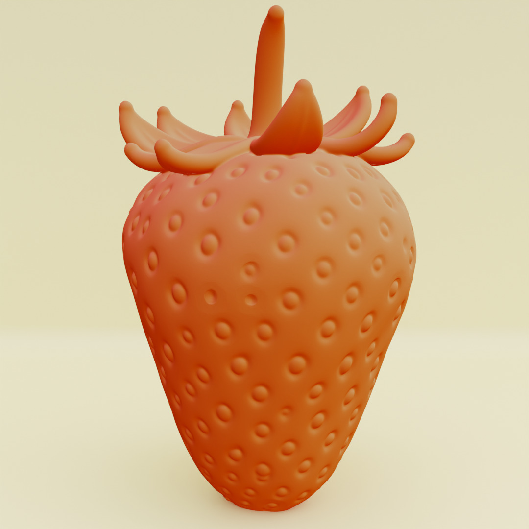 Strawberry Whole and Half strawberries Printable 3D print model_7