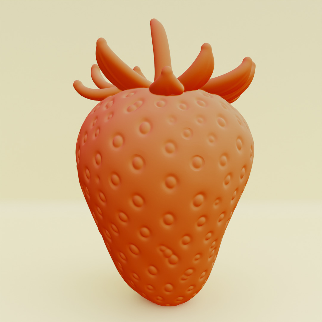 Strawberry Whole and Half strawberries Printable 3D print model_9