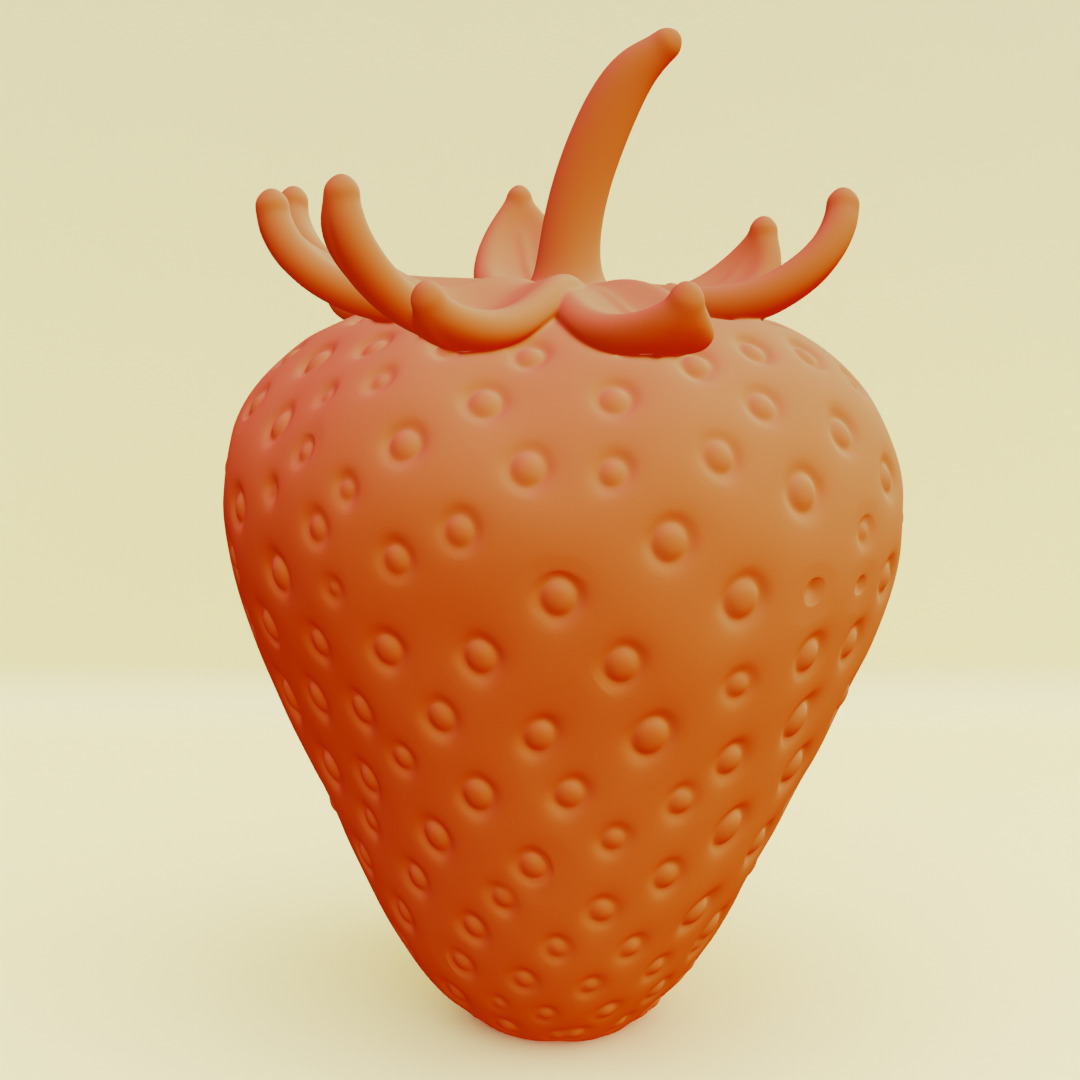 Strawberry Whole and Half strawberries Printable 3D print model_6