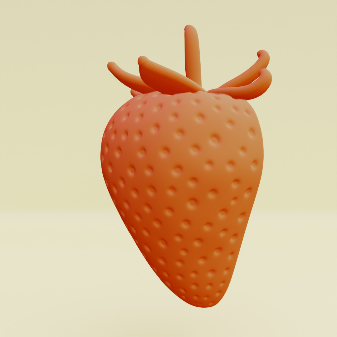 Strawberry Whole and Half strawberries Printable 3D print model_16