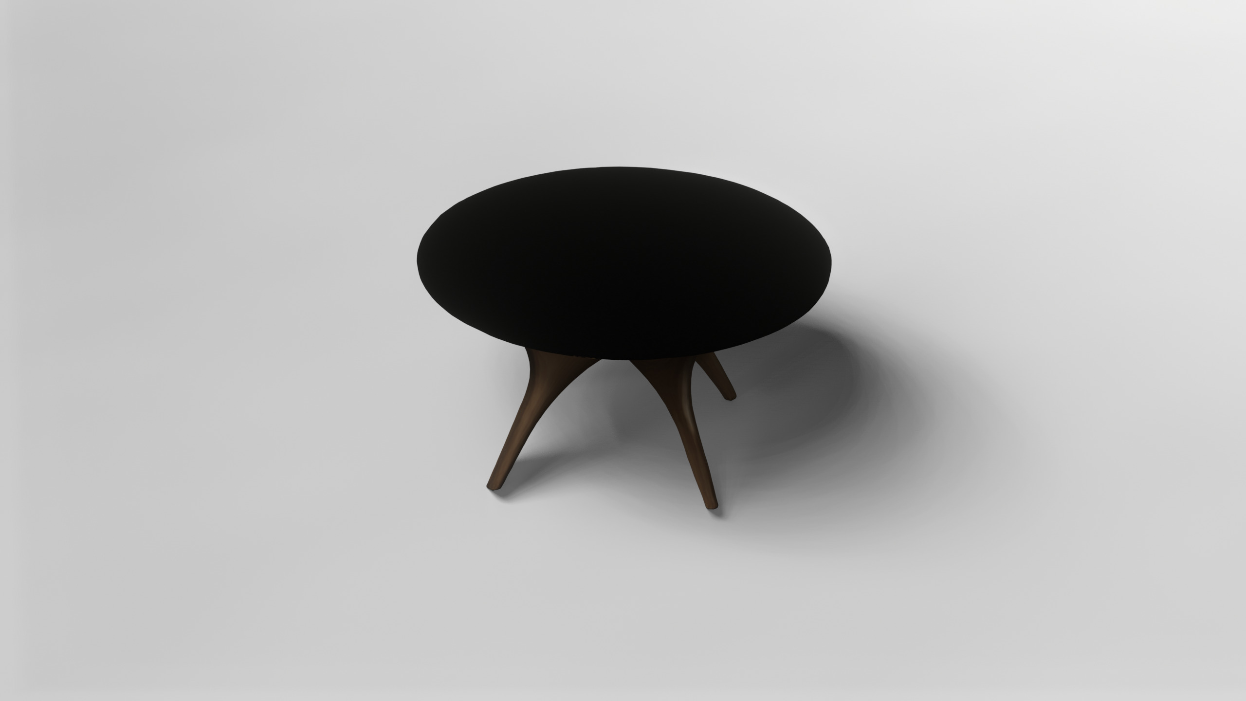Modern Sculptural Glass-Top Table 3D model_1