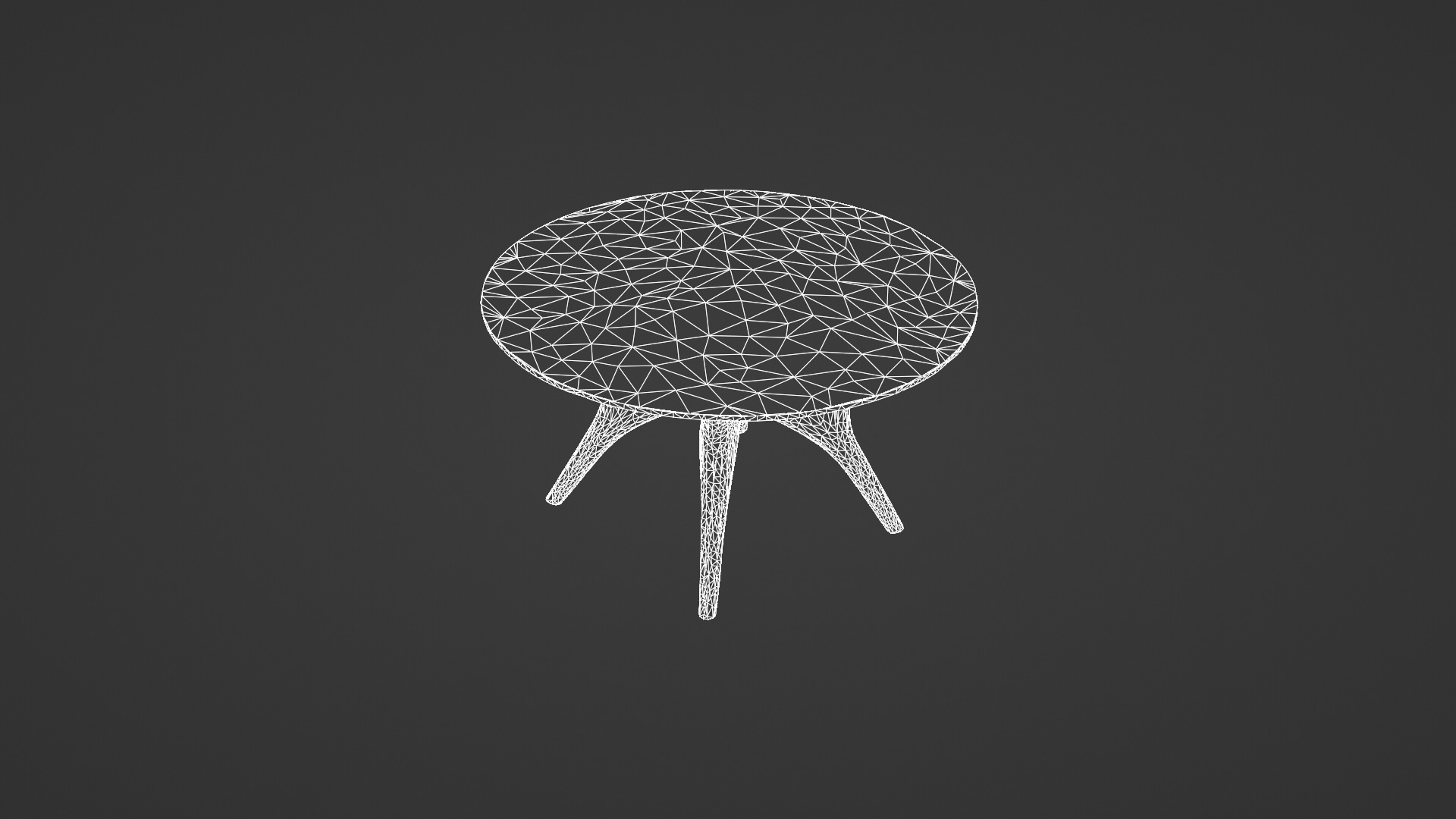 Modern Sculptural Glass-Top Table 3D model_7