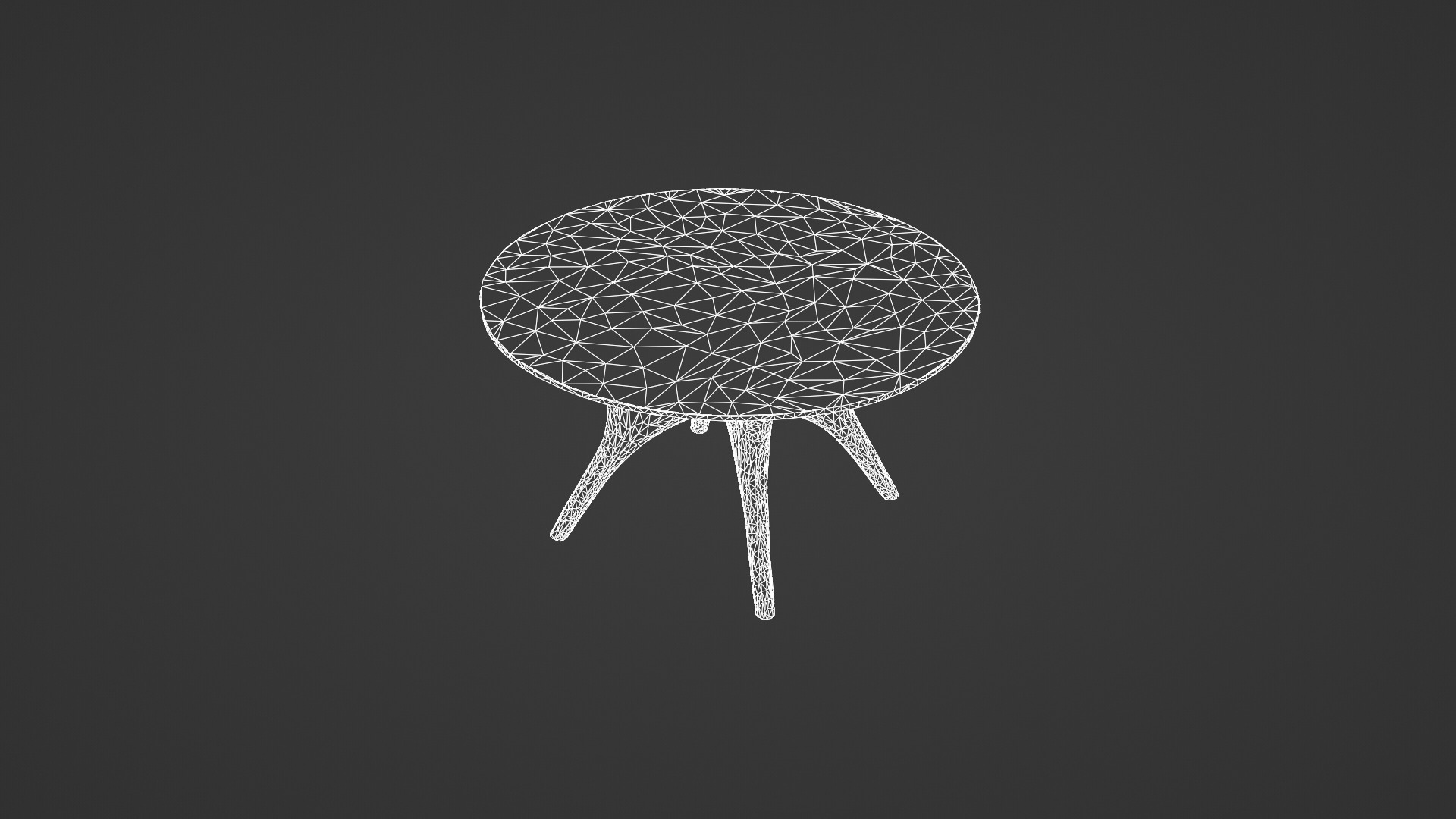 Modern Sculptural Glass-Top Table 3D model_8
