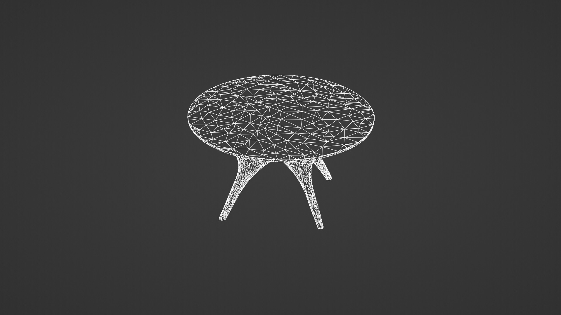 Modern Sculptural Glass-Top Table 3D model_6