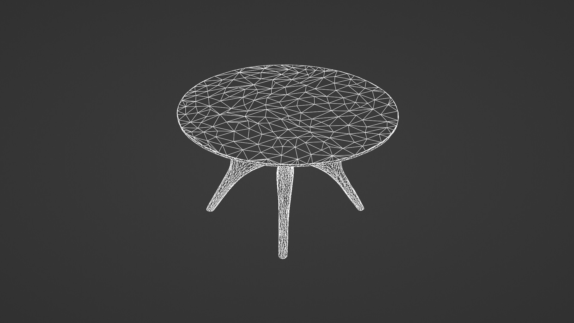 Modern Sculptural Glass-Top Table 3D model_5