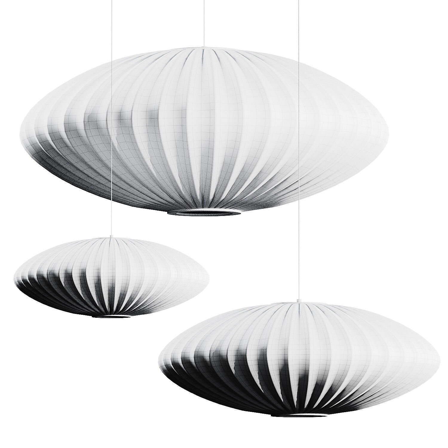 Herman Miller Nelson Saucer Bubble Pendant Lamp 3D model_3