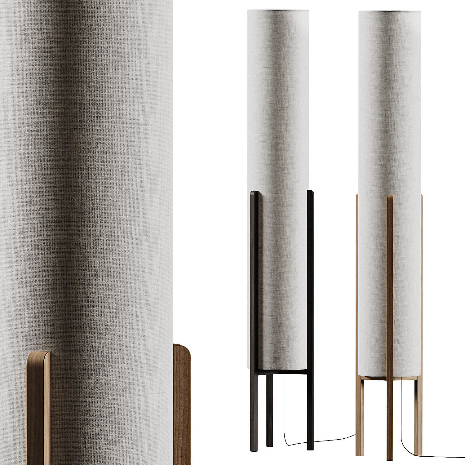 Habitat Arbaa Woven Column Floor Lamp 3D model_2