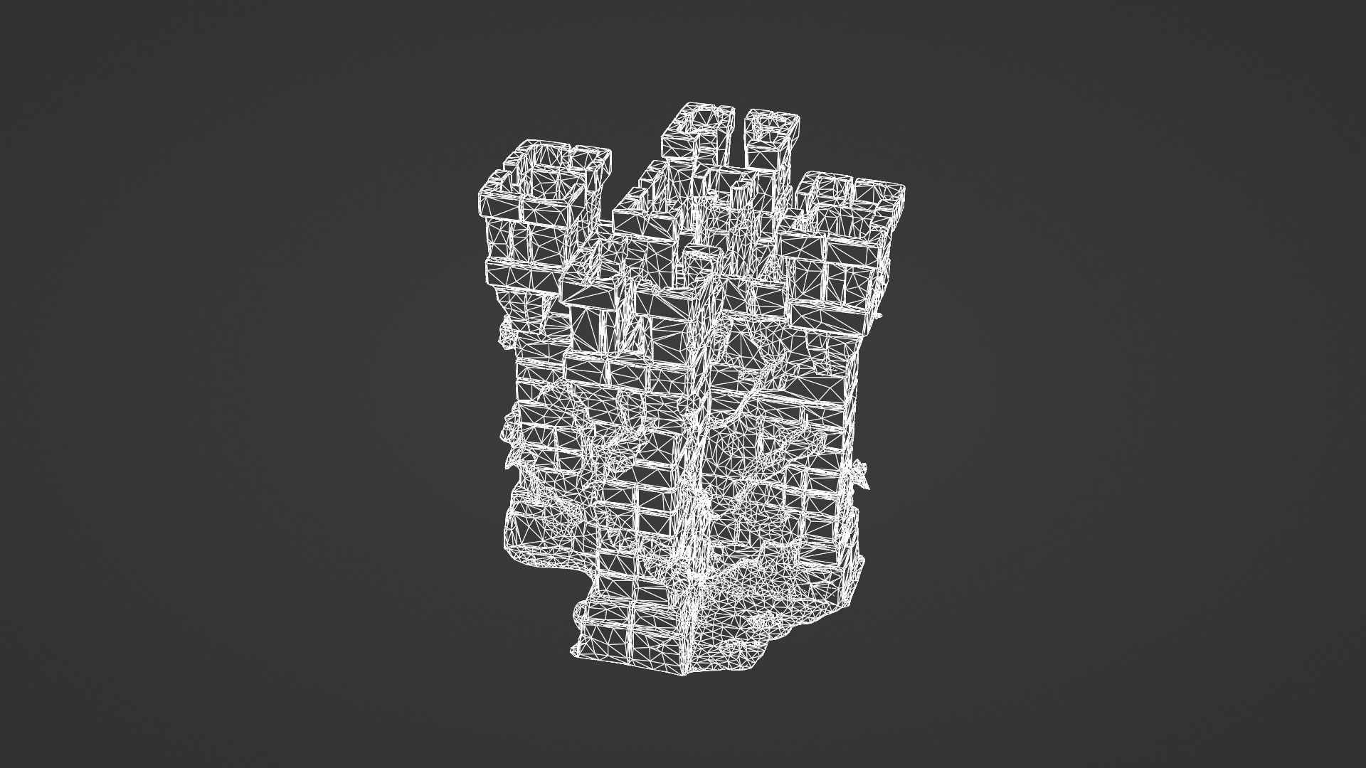 Medieval Stone Castle Wall with Ivy 3D model_6