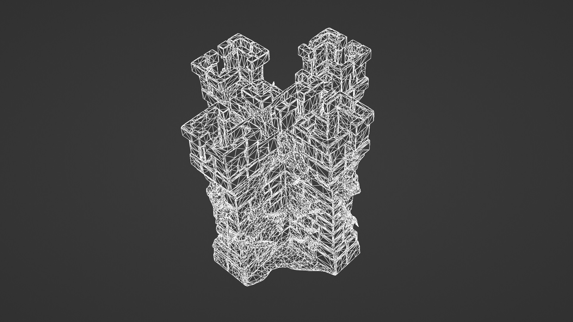 Medieval Stone Castle Wall with Ivy 3D model_9