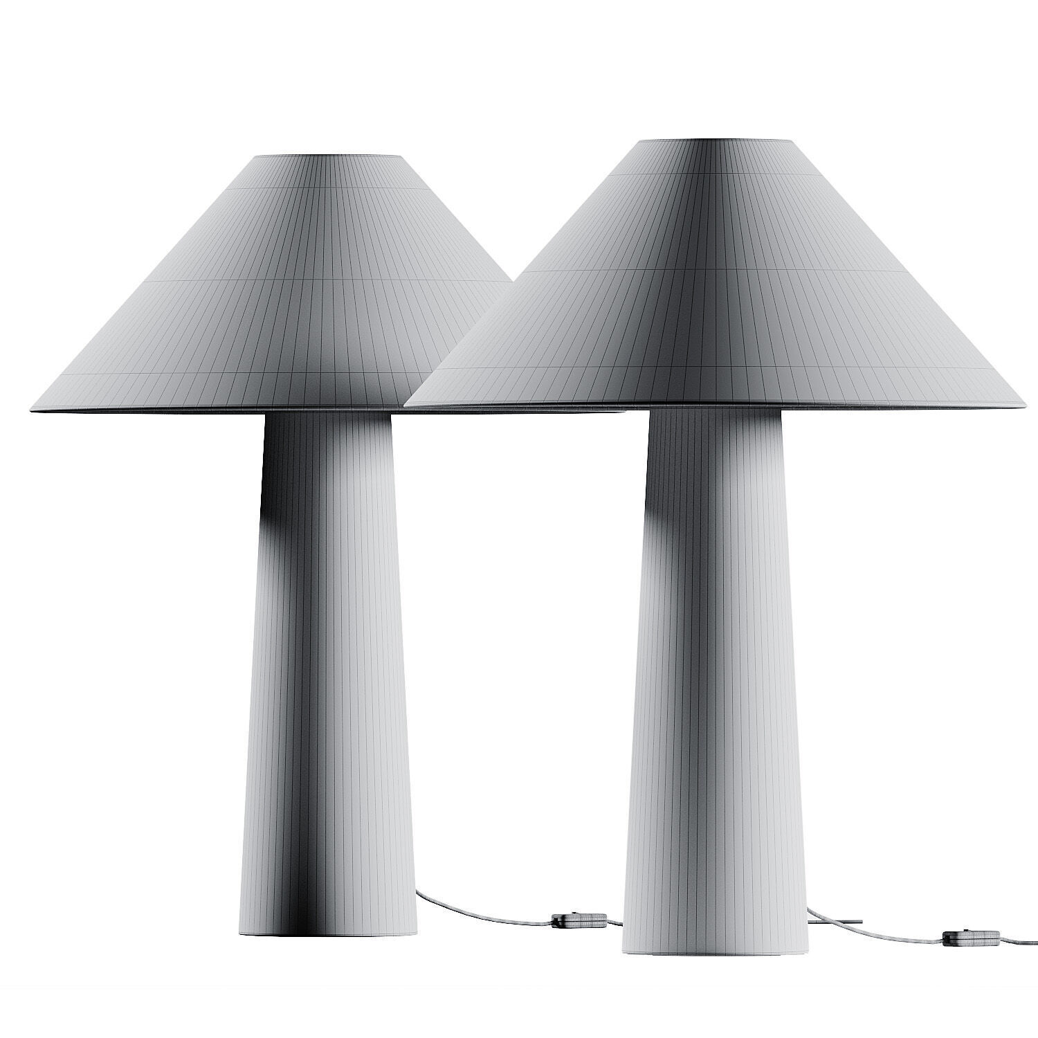 Milk  Sugar Isla Ceramic Table Lamp 3D model_3