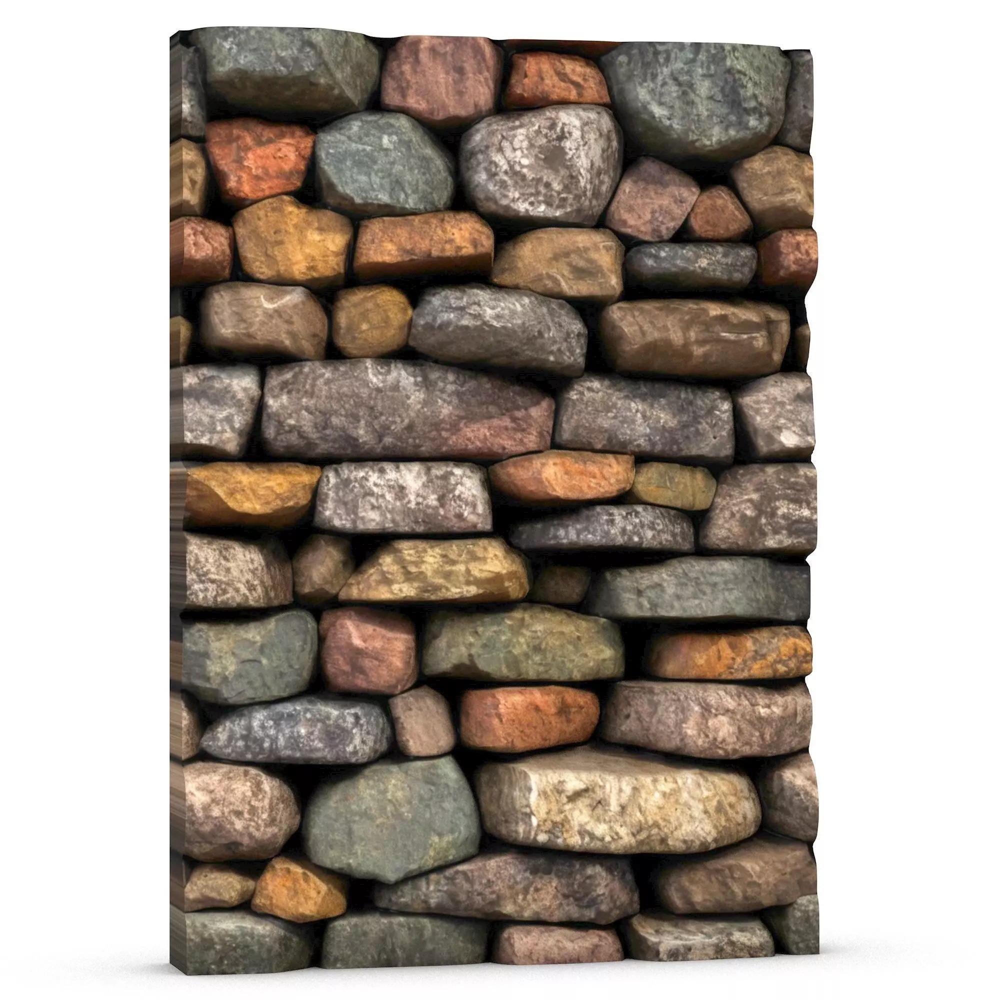 Battered Cobblestone Wall Geometry 3D print model