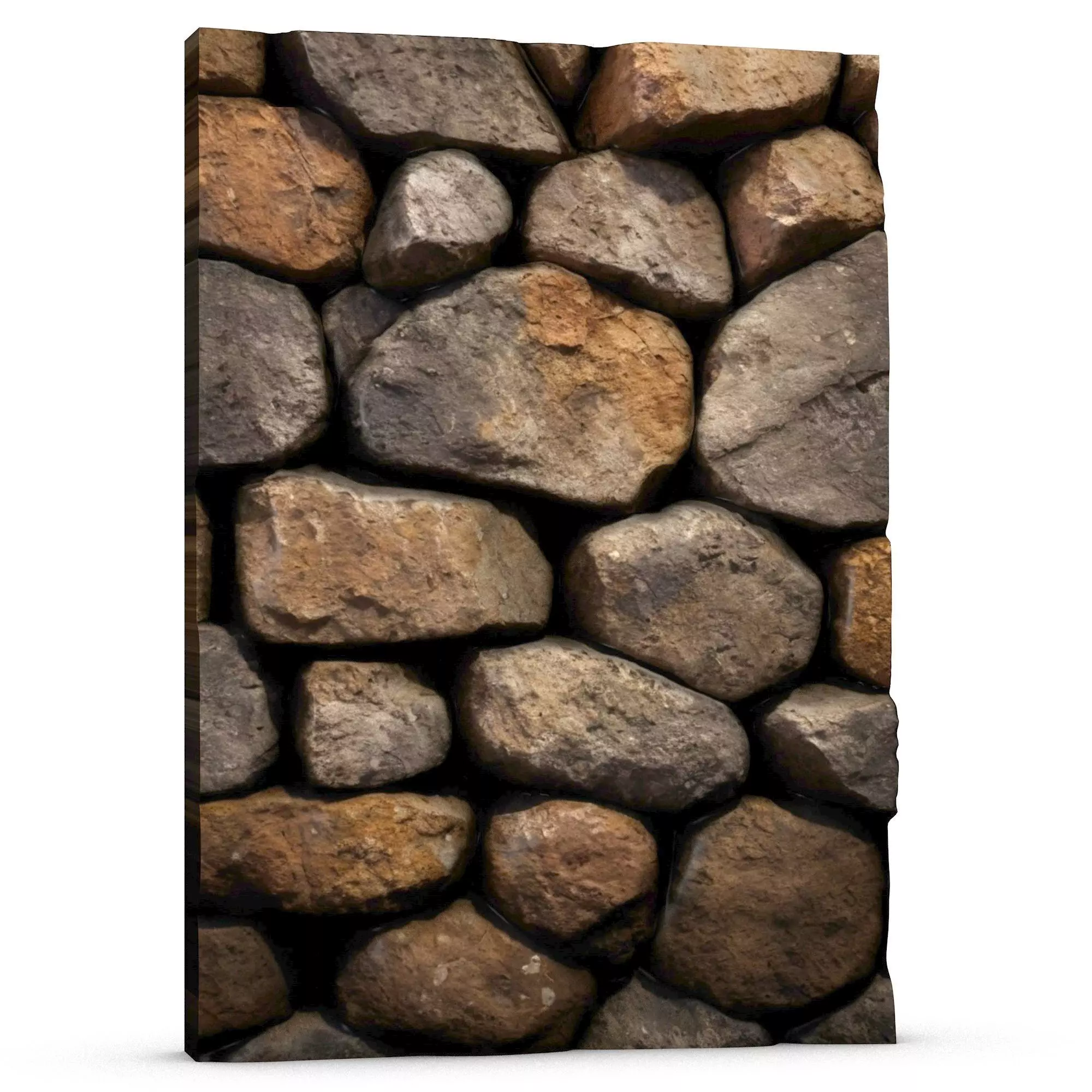 Stacked River Rock Barrier Mesh 3D print model