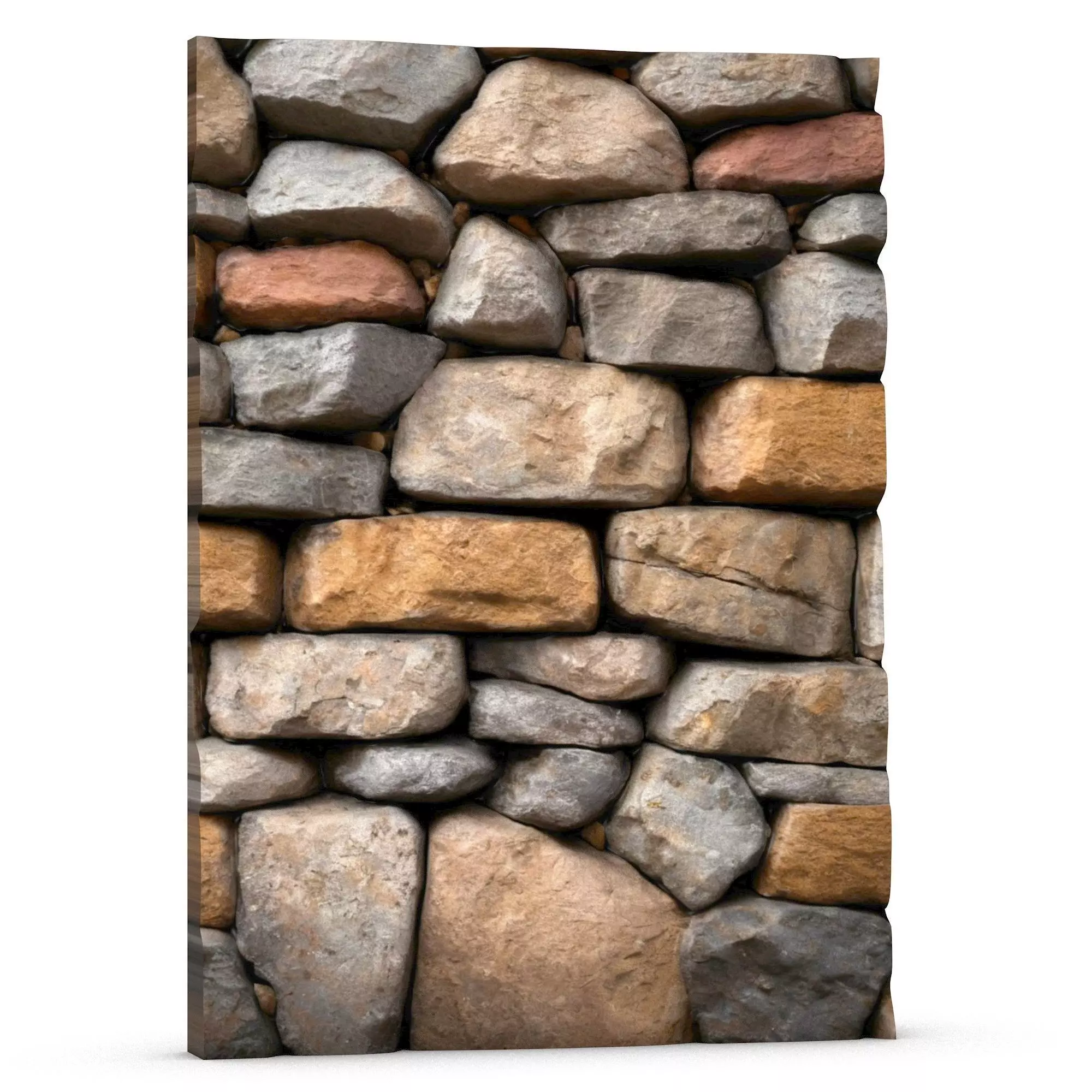Distressed Stone Wall Construction 3D print model