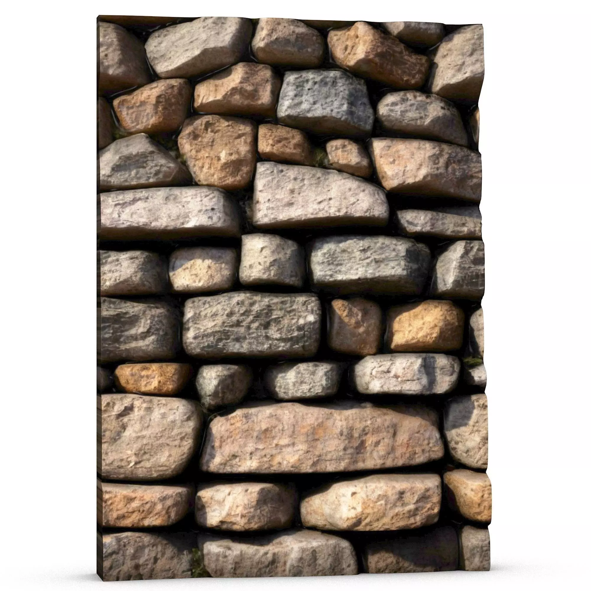 Crude Rock Wall Low Poly 3D print model