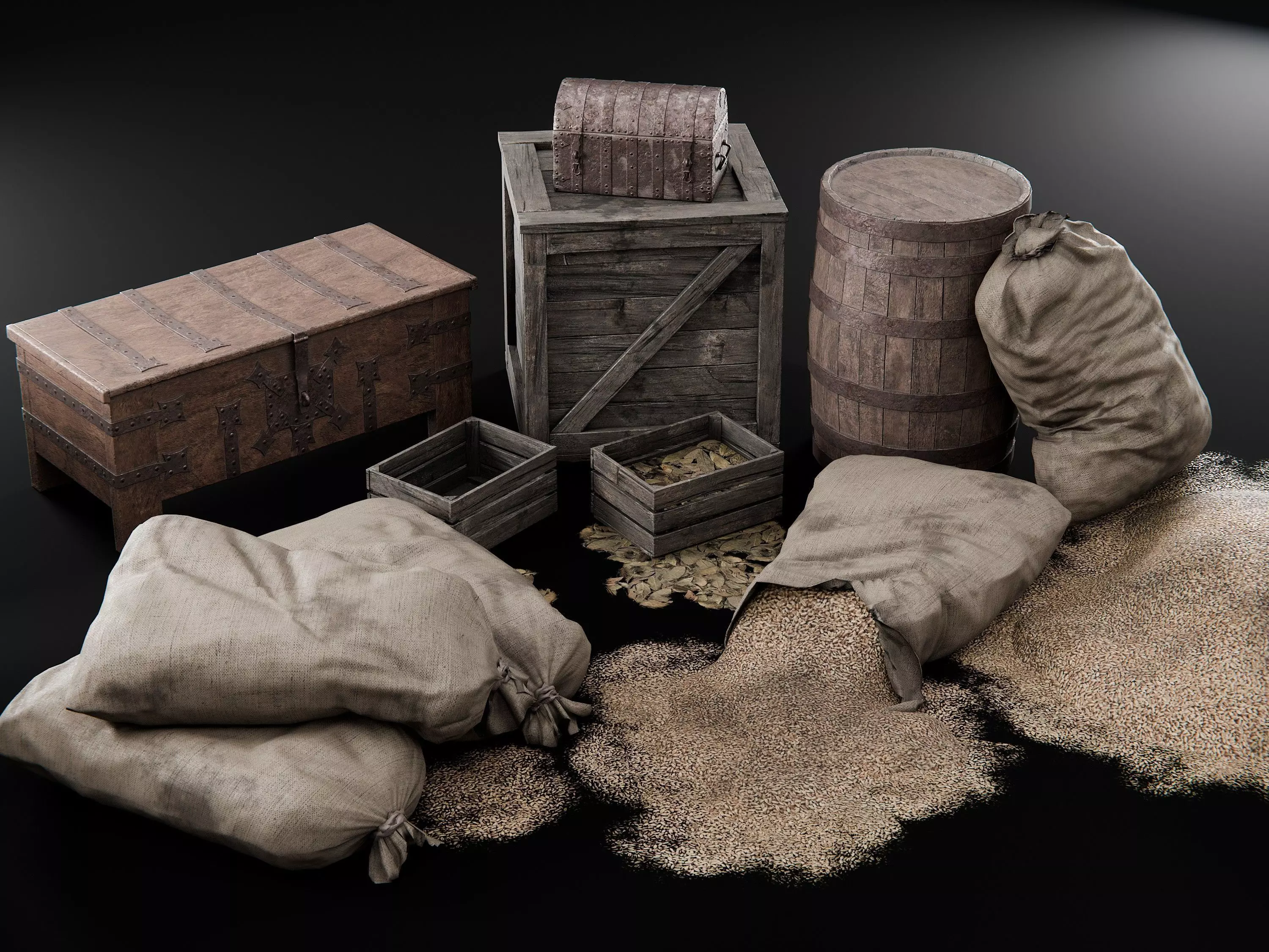 Medieval Storage Asset Pack 3D model