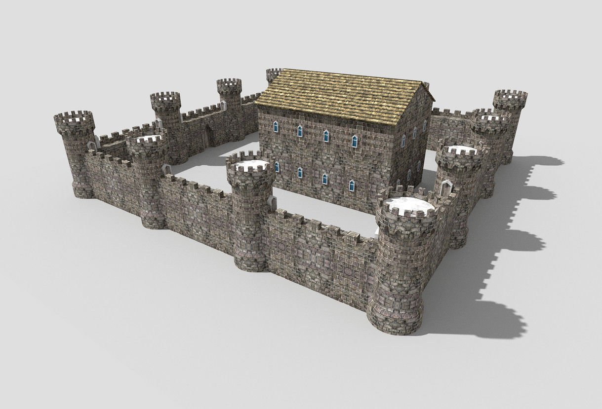 medieval castle 3 Low-poly 3D model_5