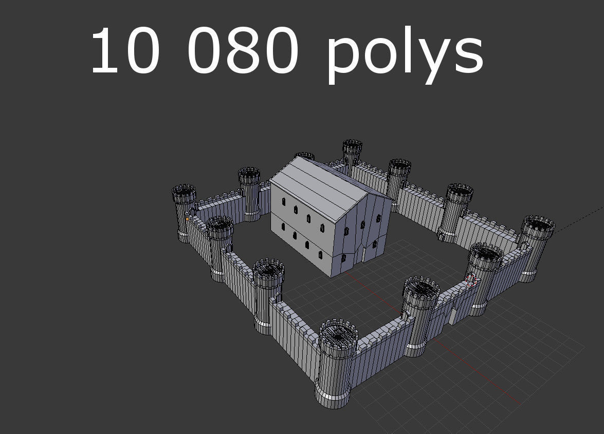 medieval castle 3 Low-poly 3D model_9