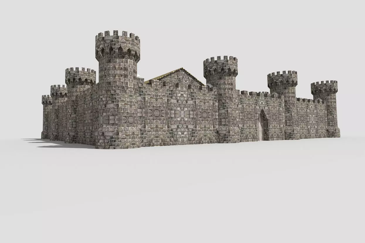 medieval castle 3 Low-poly 3D model_0