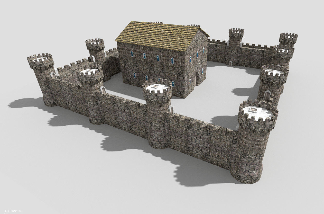 medieval castle 3 Low-poly 3D model_1