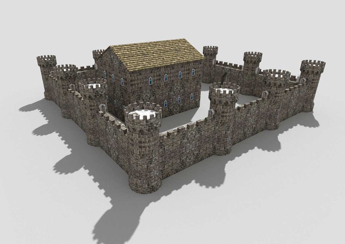 medieval castle 3 Low-poly 3D model_6