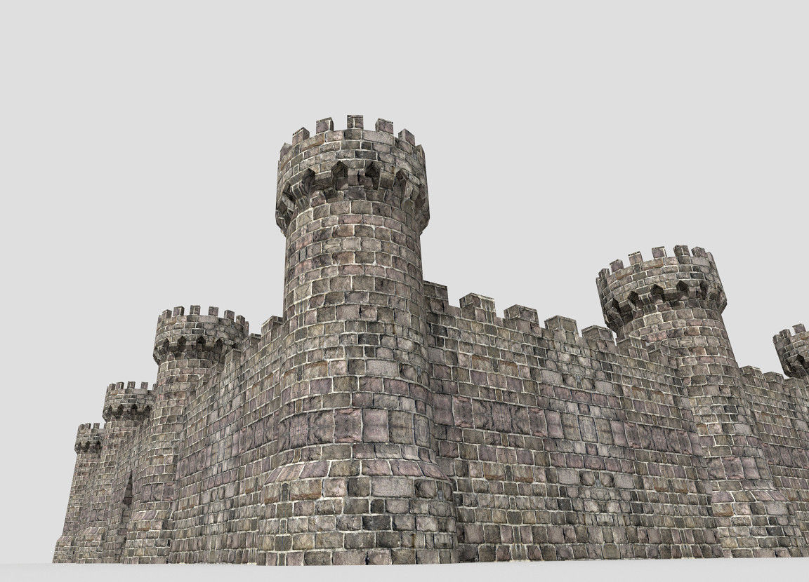 medieval castle 3 Low-poly 3D model_3