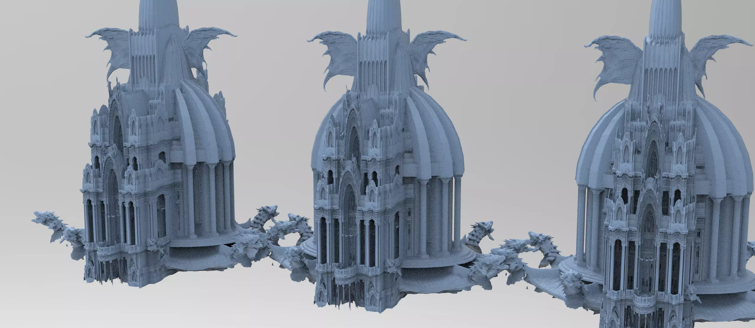 Golden Tower sun temple roof 3D model
