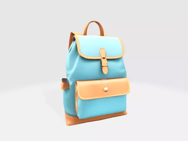 Backpack Low-poly 3D model_0